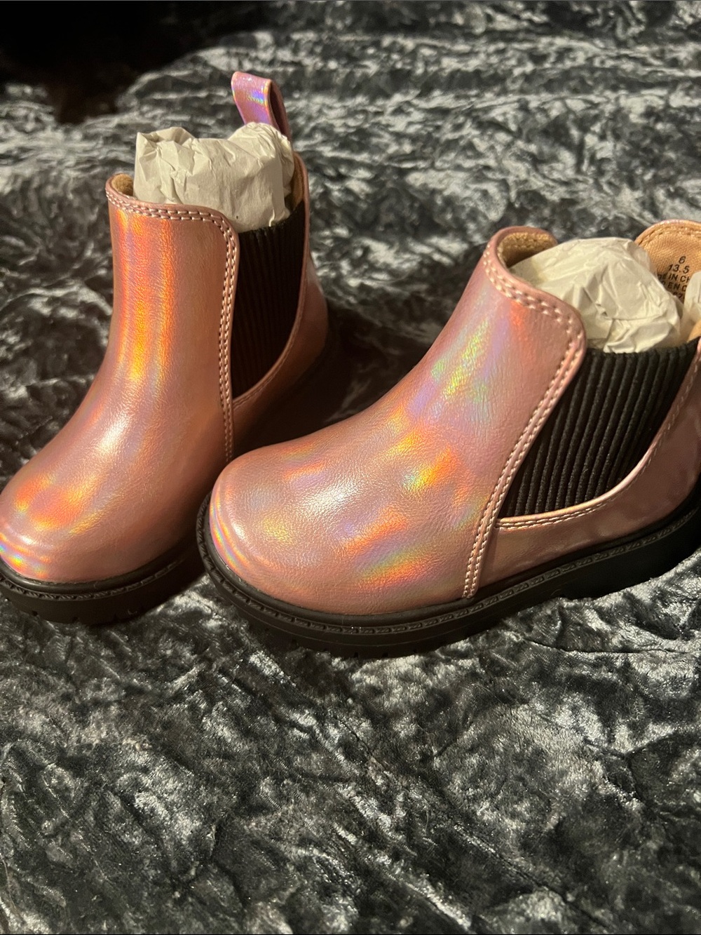 NWOT Toddler Girls Holographic Boots